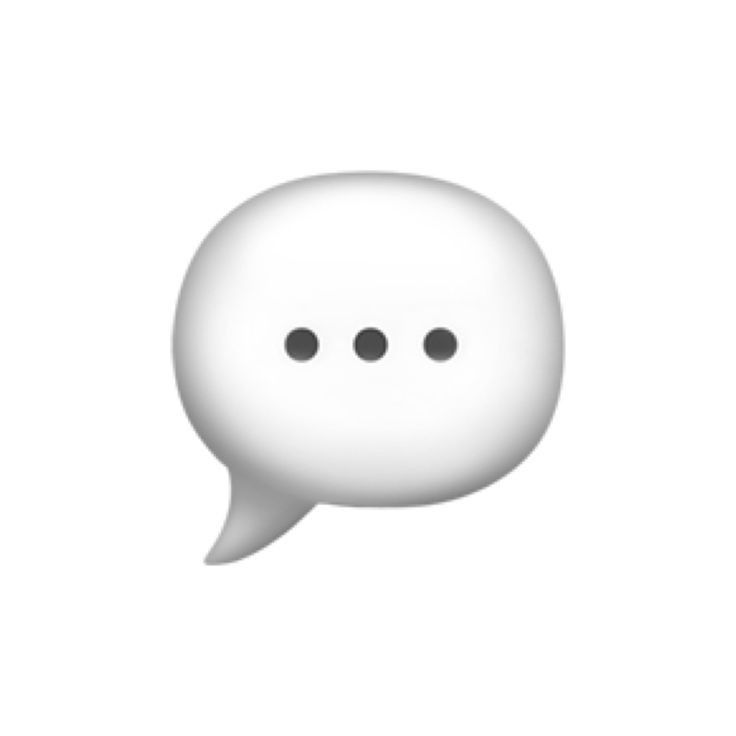 a white speech bubble with three black dots