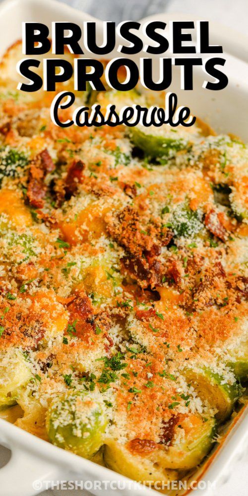 a casserole dish with broccoli and cheese