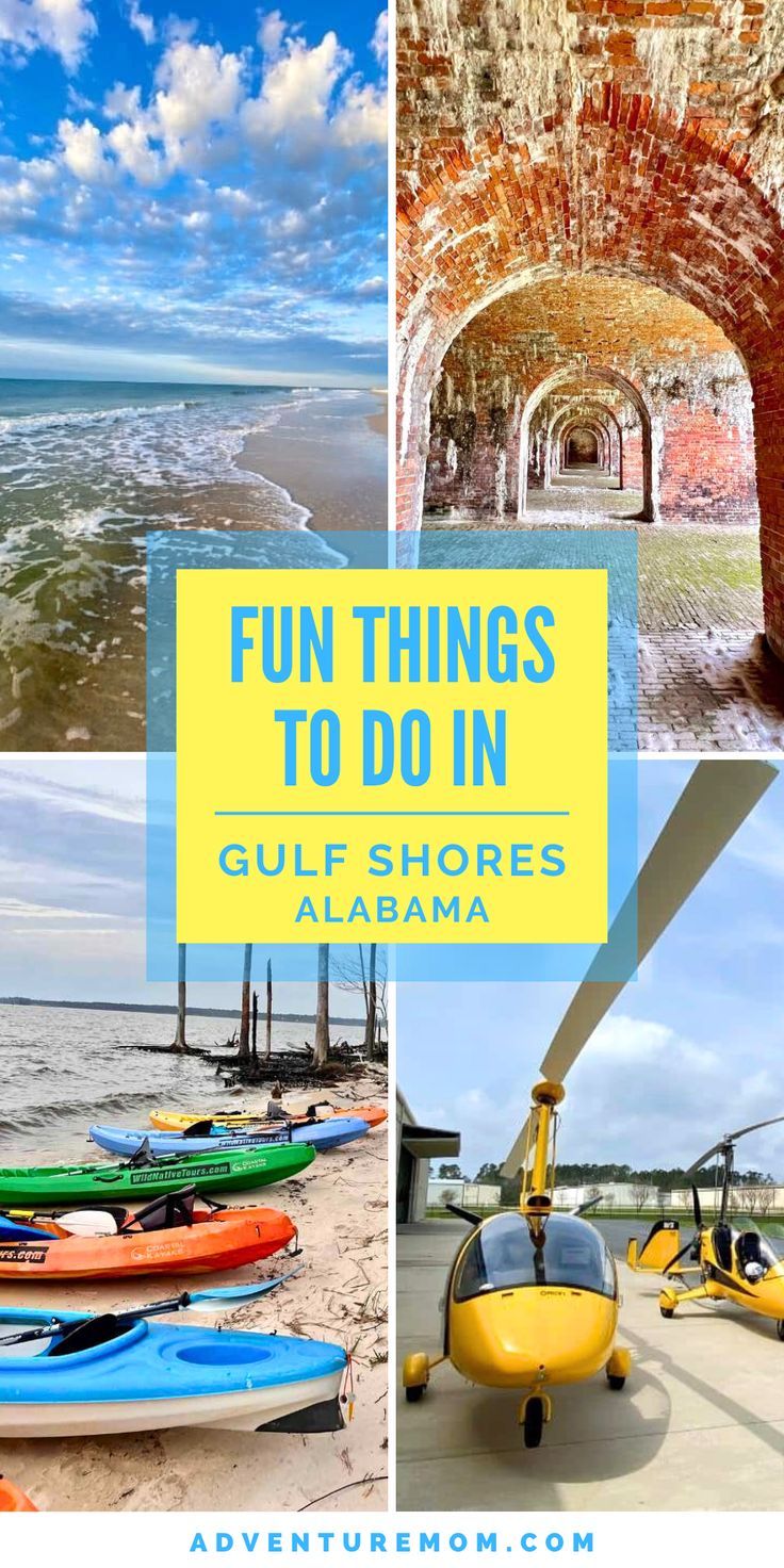 Ocean Views, Boats, and a Mini Helicopter. With Text Reading: 25+ Fun and Unique Things to Do in Gulf Shores. Gulf Shores Alabama Things To Do In, Orange Beach Alabama Things To Do In, Where To Stay In Gulf Shores Alabama, Alabama Gulf Shores, Orange Beach Alabama Kids, Gulf Shores Alabama Vacation, Beach With Kids, Alabama Beaches Gulf Shores, Alabama Gulf Coast