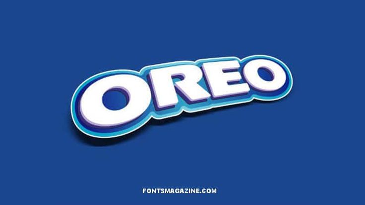 the word oreo on a blue background