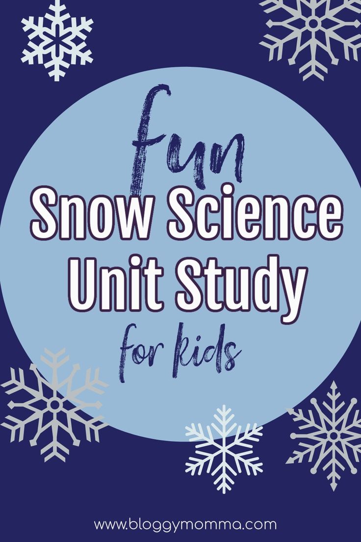 snow science unit study for kids with text overlay that reads fun snow science unit study for kids