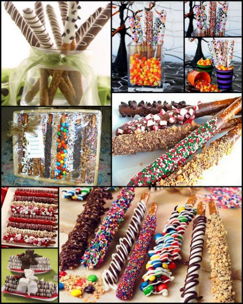 a collage of different candies and desserts