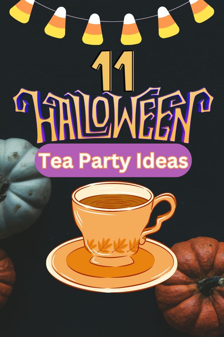 halloween tea party ideas with pumpkins and candy