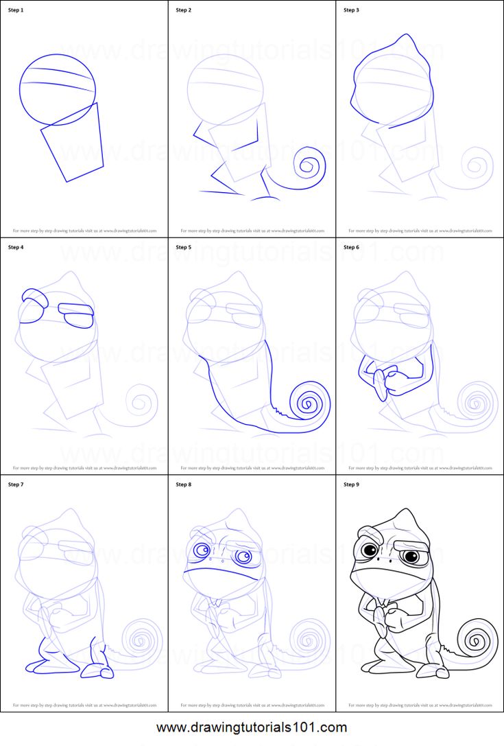 step by step instructions for how to draw cartoon characters