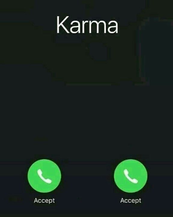 two green buttons with the words karma and accept written on them in different languages,