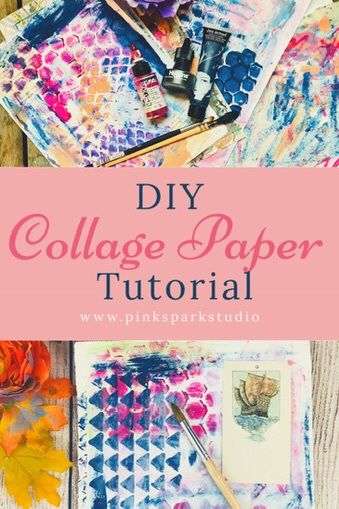 the collage paper is being used to make an art project with watercolors