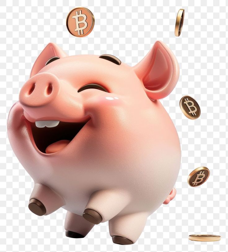 a piggy bank with money coming out of it's mouth and coins flying around