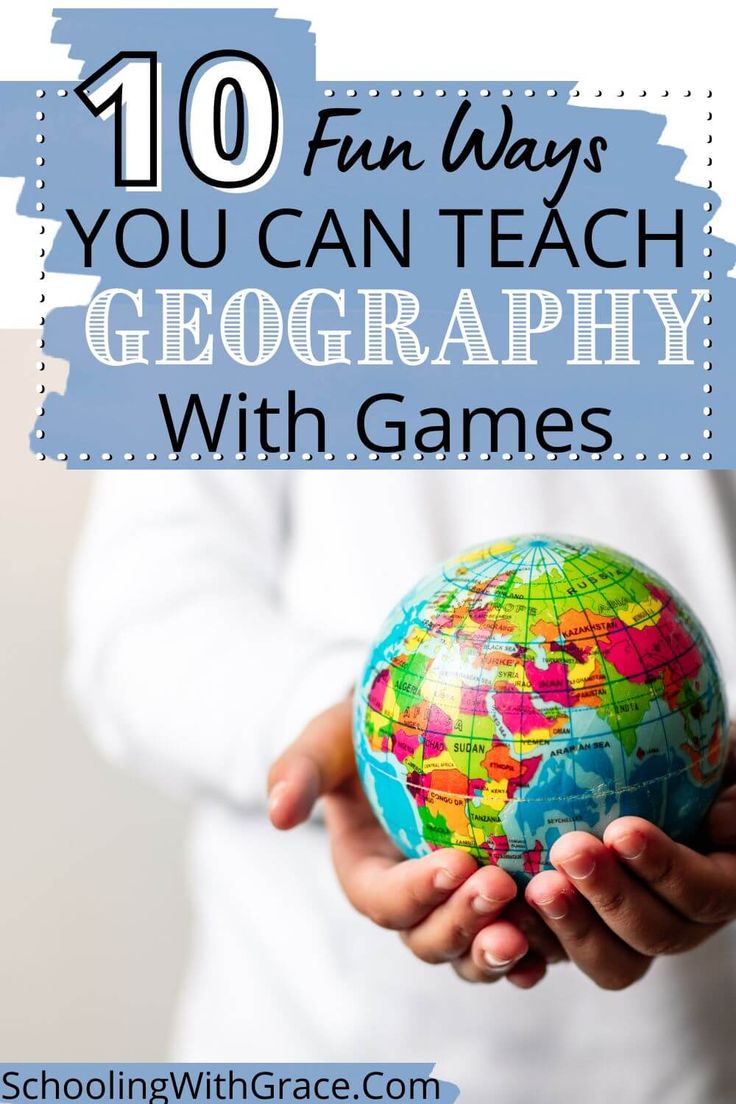 a person holding a globe in their hands with the words 10 fun ways you can teach geography with games