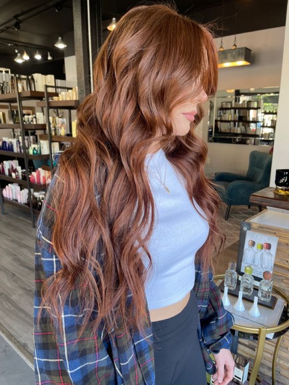 Light Brown Hair Chocolate, Ashy Auburn Balayage, Fall Cooper Hair Color, Copper Balayage Strawberry Blonde, Red Hair Fall 2023, Shades Of Red Brown Hair, Cowboy Red Hair With Blonde, Natural Red Hair With Brown Lowlights, Different Shades Of Red Hair Color