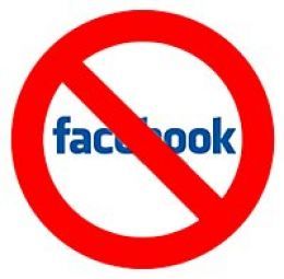 a red sign that says facebook is not allowed to use the same language as an image