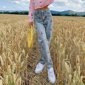 Shop - Women's on Storenvy Floral Jeans 2022, Cheap Casual Bottoms With Floral Embroidery, Cheap Casual Jeans With Floral Embroidery, Trendy Embroidered Denim Jeans, Trendy Embroidered Straight Leg Pants, Trendy Embroidered Cotton Pants, Casual Mid-rise Embroidered Pants, Trendy Embroidered Fall Jeans, Embroidered Denim Blue Jeans For Summer