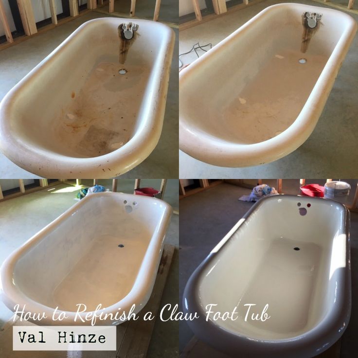 three pictures of an old fashioned bathtub and sink in the process of remodeling