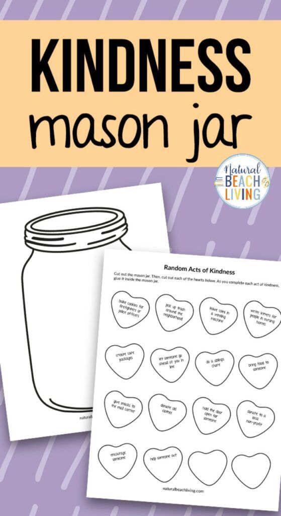 a mason jar with hearts on it and the words kindness mason jar written in black