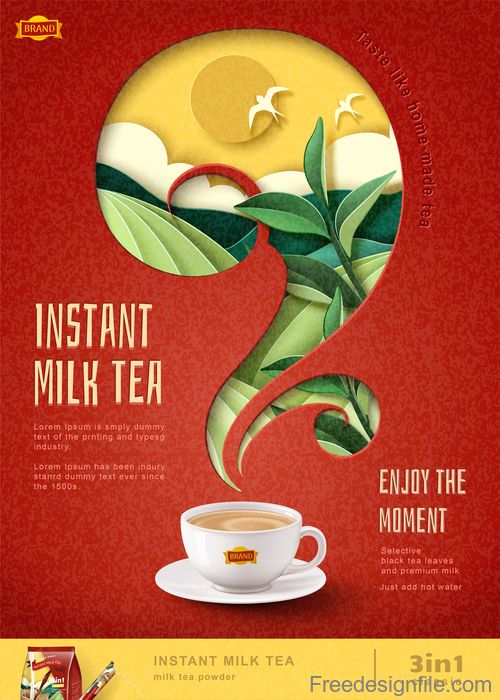 an advertisement for instant milk tea