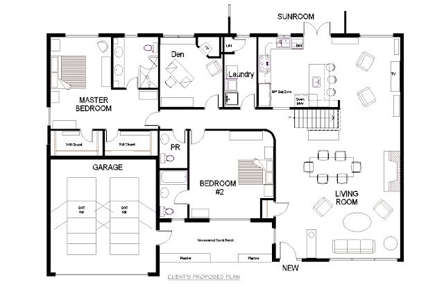 the floor plan for an apartment with two bedroom and living room, including a kitchen