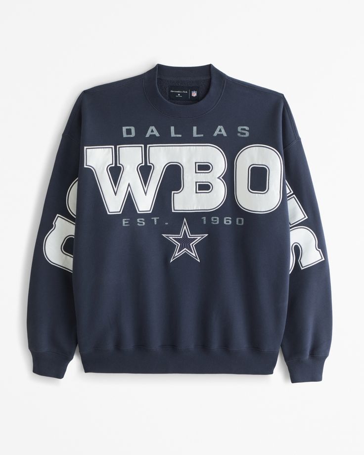 Men's Dallas Cowboys Graphic Crew Sweatshirt | Men's Tops | Abercrombie.com Dallas Cowboys Sweatshirt, Wardrobe Goals, Classic Sweatshirt, Men's Tops, Carolina Panthers, Suits Coats, Crew Sweatshirts, Philadelphia Eagles, Athletic Fits