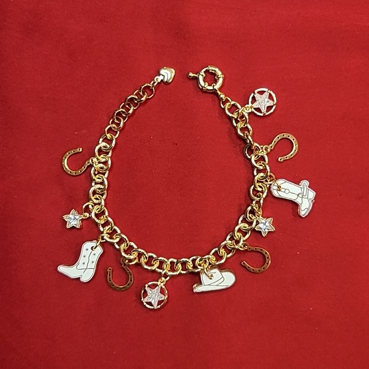 White Boots White Hat Stars Horse Shoes Country Bracelets, Cowboy Jewelry Girl, Western Bracelets Charms, Cowgirl Jewelry Island Cowgirl Jewelry, Purple Beaded Bracelets, Blessing Bracelet, Tiffany Bracelets, Horse Bracelet, Boot Bracelet