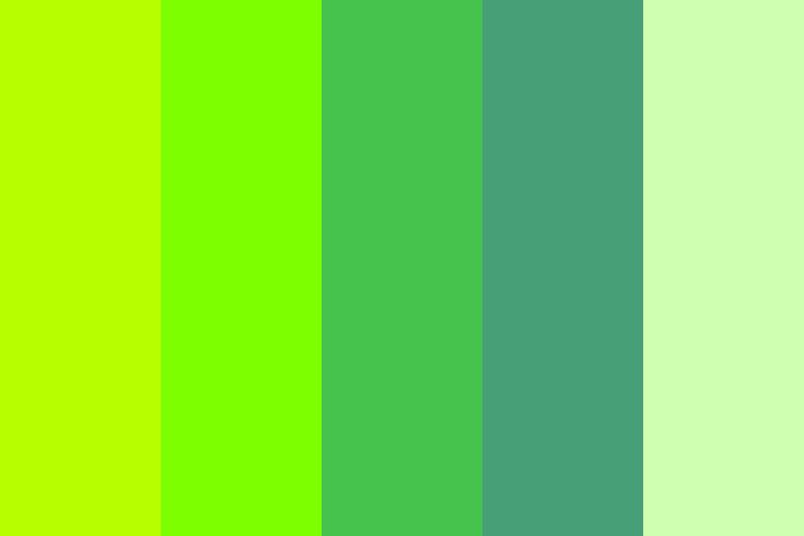 a green color palette with different shades