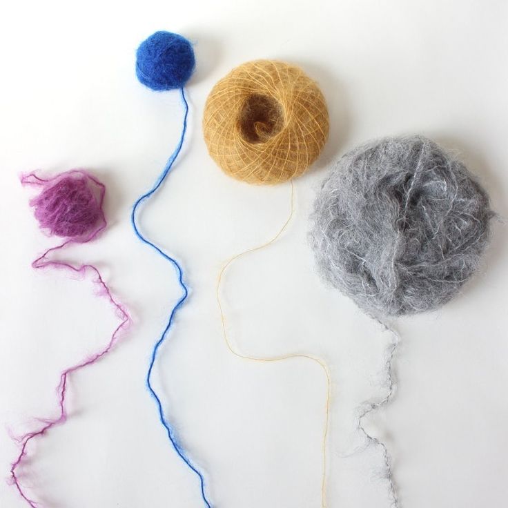 three balls of yarn with the words top tips for working with mohair yarn