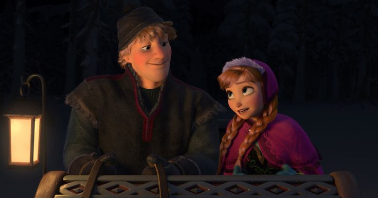 the frozen princess and prince look at each other as they sit in front of a lit candle