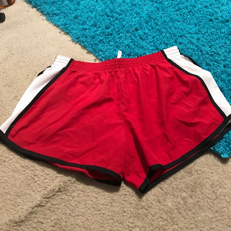 Red White And Black Sport Shorts Brand New Never Been Worn!! Size Xl Casual Red Gym Bottoms, Red Gym Bottoms With Built-in Shorts, Red Gym Shorts With Built-in Shorts, Red Short Gym Bottoms, University Red Sporty Bottoms For Summer, Sporty University Red Bottoms For Summer, Sporty University Red Summer Bottoms, Red Gym Bottoms With Elastic Waistband, Red Short Sportswear Bottoms