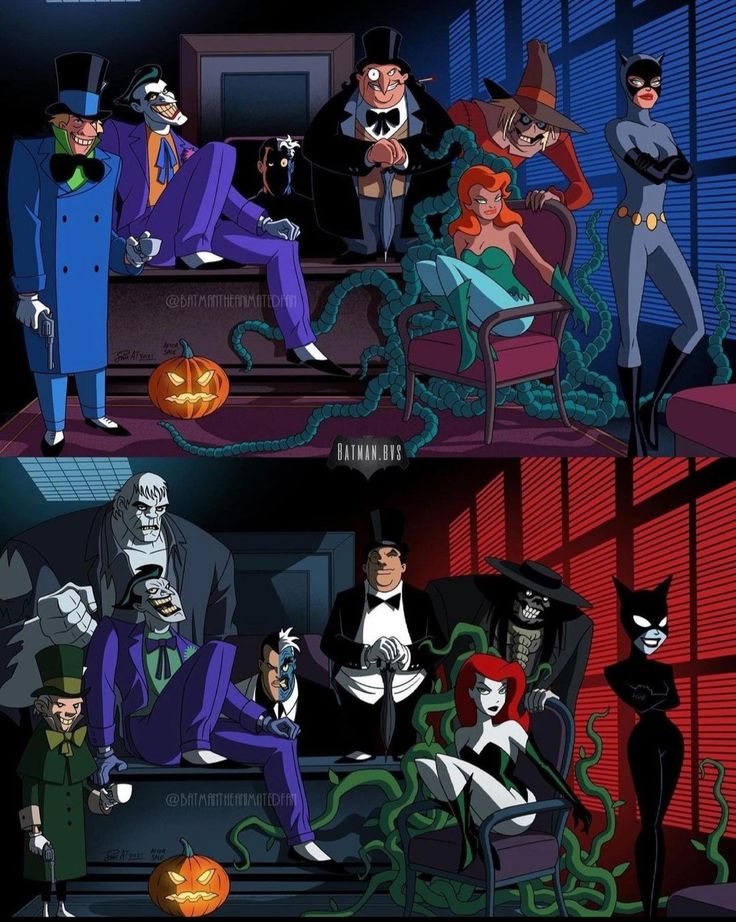 the animated characters are all dressed up in their costumes for halloween time, and they're