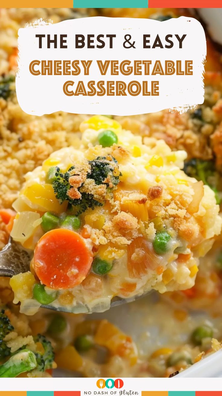 the best and easy cheesy vegetable casserole is made with fresh vegetables