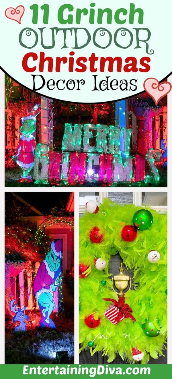 an outdoor christmas decoration is shown with text overlaying the image and below it