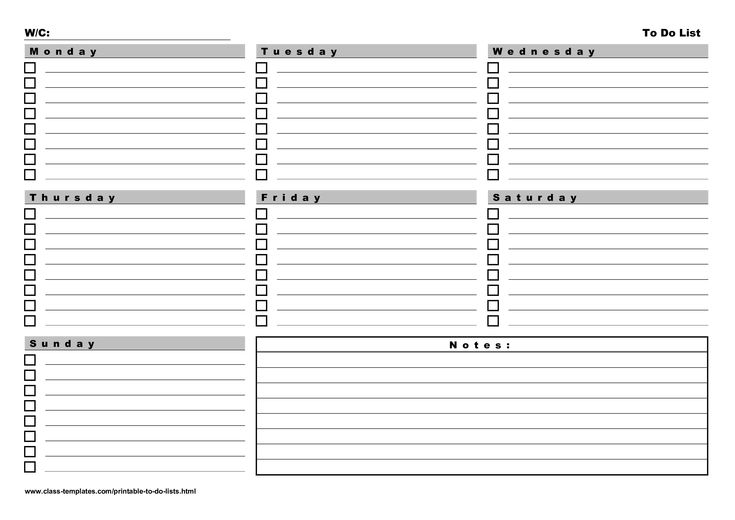 the printable to do list is shown in black and white, with lines on each side