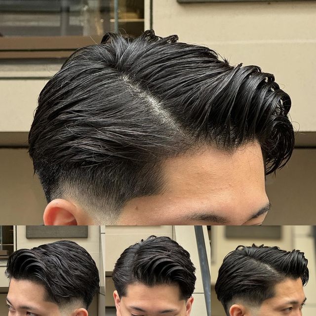 Long Sides Hair Men, Side Part Fade Hairstyles Men, Faded Haircut For Men Medium Long, Slick Back Taper Fade, Slickback Hairstyle Men, 2 Block Haircut Men, Faded Haircut For Men, Burst Fade Haircut, Haircut Men Short