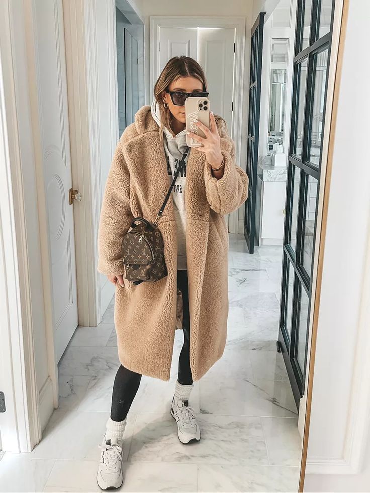 Women's A&F Teddy Coat curated on LTK Bear Coat Outfit, Teddy Coat Street Style, Fuzzy Coat Outfit, Sherpa Coat Outfit, Coat Outfit Aesthetic, Teddy Bear Coat Outfit, Teddy Coat Outfit, Mom Outfit Ideas, Winter Outfits 2024