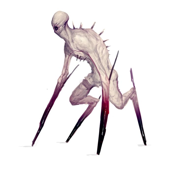 an alien creature with sharp legs and claws