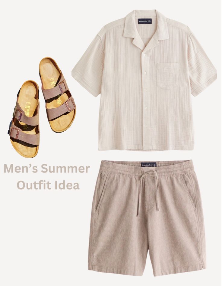 Casual summer outfit idea, back to school outfit, beach outfit, Abercrombie outfit, men linen outfit, Birkenstock , men’s linen button down, linen shorts, linen blend Follow my shop @scott_perez on the @shop.LTK app to shop this post and get my exclusive app-only content! #liketkit #LTKSeasonal #LTKFind #LTKmens @shop.ltk Linen Shorts Outfit Men, Sartorial Men, Mens Outfits Dressy, Linen Shorts Outfit, Outfit Cowo, Linen Shorts Men, Summer Drip, Abercrombie Outfits, Beach Outfit Men