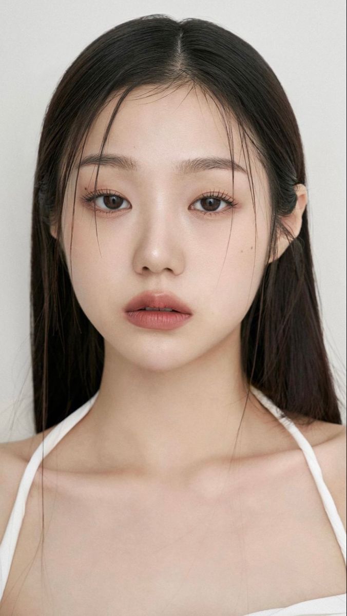 Soft Brow Makeup, Lisa Straight Face, Kpop Dr Face Claims, Teenage Makeup, Asian Eyebrows, Soft Autumn Makeup, Korean Eyebrows, Oval Face Makeup, Straight Brows