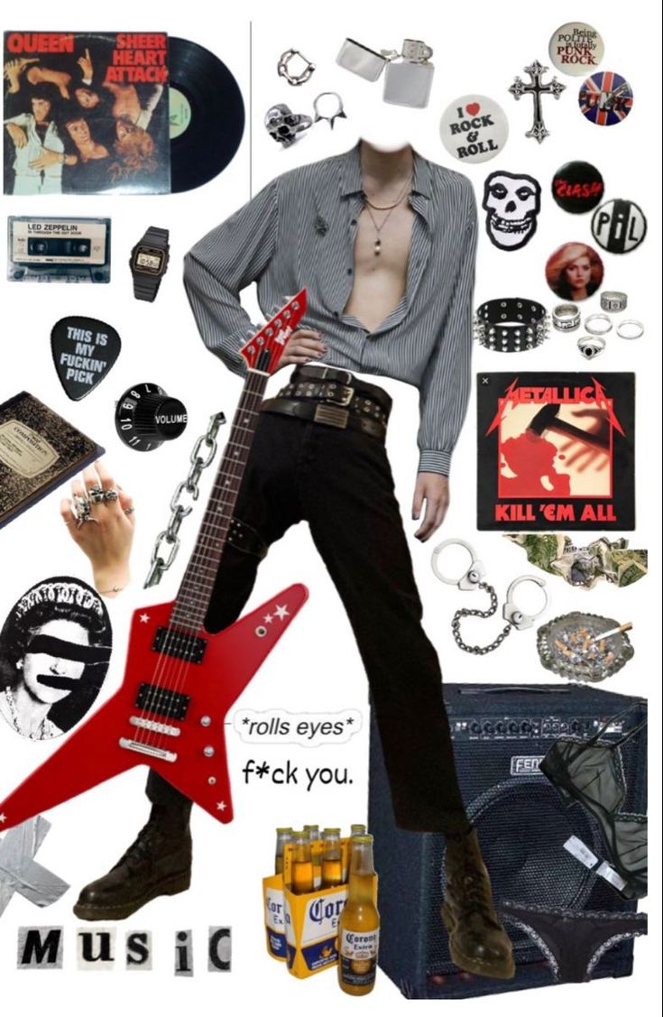 Punk Rock Outfits Men 80s, Glam Rock Outfit Men 80s, 80s Pop Outfit, Rock And Roll Aesthetic Outfit Men, Star Punk Aesthetic, Post Punk Revival Fashion, Concert Outfit Metallica, Rockstar Outfit Men Aesthetic, 80s Rock Fashion Men 1980s Style