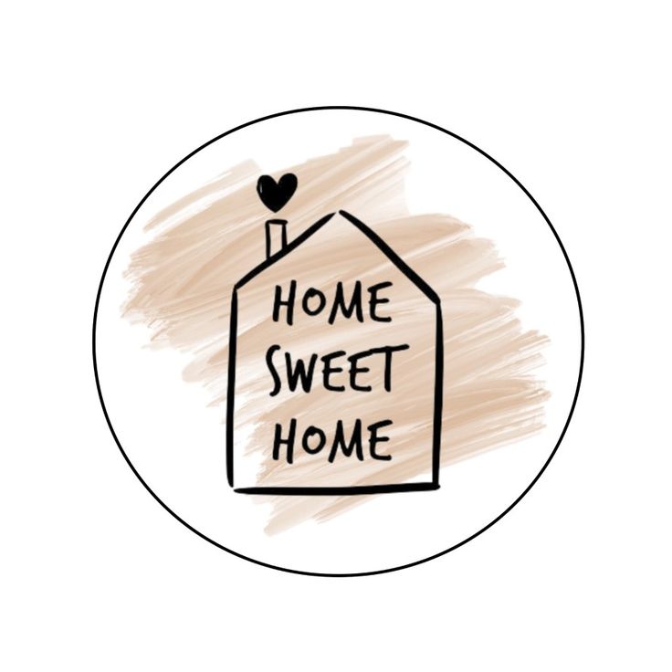 a drawing of a house with the words home sweet home written in black on it