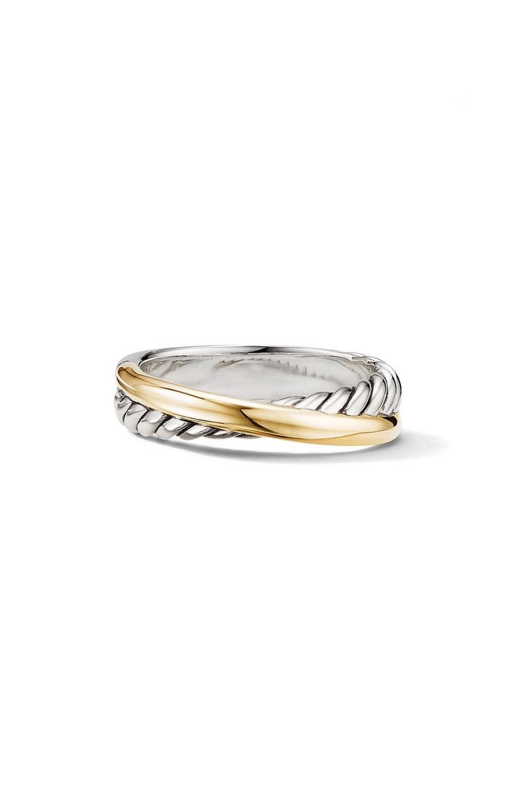 David Yurman Crossover Ring with 18K Yellow Gold | Nordstrom Jewelry For Wife, David Yurman Crossover Ring, Gold Wedding Stack, David Yurman Ring, Crossover Ring, Luxe Jewelry, Rollerball Perfume, David Yurman Jewelry, Gift List