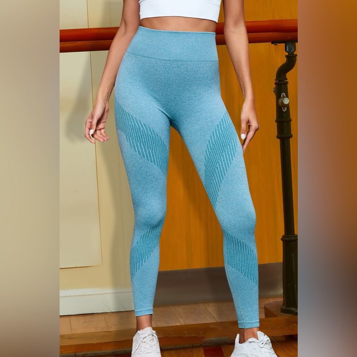 Features: Basic Style Stretch: Highly Stretchy Material Composition: 65% Polyamide, 25% Polyester, 10% Elastane Care Instructions: Machine Wash Cold. Tumble Dry Low. Imported Product Measurements: S: Waist 22.6 In, Hip 27.7 In, Length 31.2 In M: Waist 24.2 In, Hip 29.3 In, Length 32 In L: Waist 25.7 In, Hip 30.8 In, Length 32.8 In **Expect 5-10 Business Days For Orders To Ship Outbundle And Save! Discount Of 30% On Bundles Of 3 Or More. Thank You For Your Patience With Shipping And Feel Free To Breathable Blue Pants For Running, Breathable Blue Running Pants, Moisture-wicking Blue Tights For Training, Blue Moisture-wicking Tights For Training, High Waist Elastic Athleisure Leggings, Athleisure High Waist Elastic Leggings, High Stretch Blue Bottoms For Running, Blue Tight Activewear For Sports, Sporty High Waist Elastic Leggings