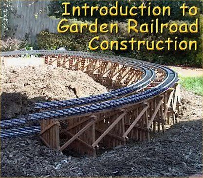 an image of a model train track with the words instruction to garden railroad construction on it