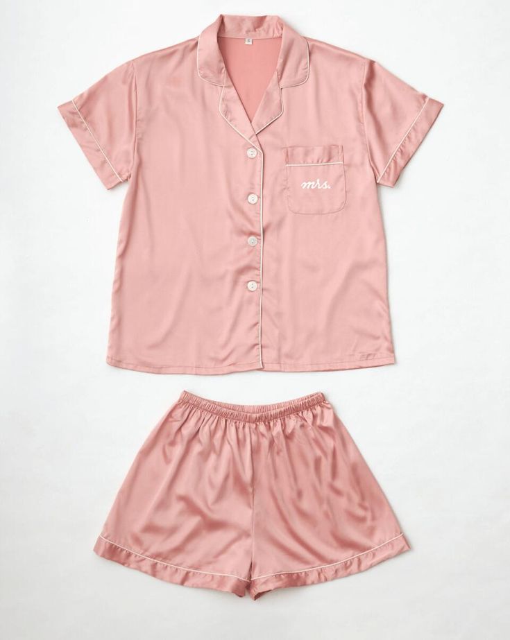 Pajama short set with option to add custom embroidery to front pocket. Please include your monogram request in the order notes. Available in pink, black, and white. Pink Sleepwear With Pockets Relaxed Fit, Pink Sleepwear With Pockets In Relaxed Fit, Pink Relaxed Fit Sleepwear With Pockets, Pink Pajama Party Sets With Pockets, Pink Short Sleeve Short Set For Sleep, Pink Short Sleeve Sleep Set, Pj Shorts Set, Pajama Short Set, Pajama Short