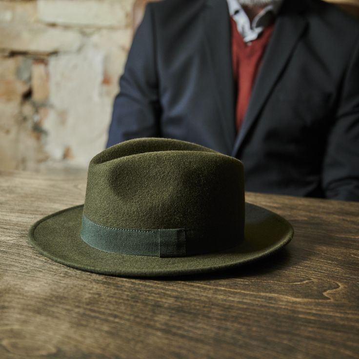 Alessandria Green Wool Fido Fedora Charm School, Wool Fedora, Matching Hat, Quality Hats, Green Wool, Hat Band, Myrtle Beach, Real Pictures, Hat Sizes