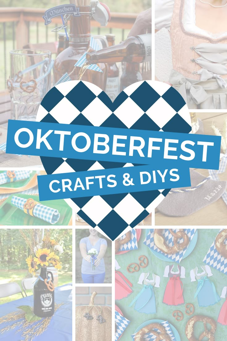 oktoberfest crafts and diy's are featured in this postcard