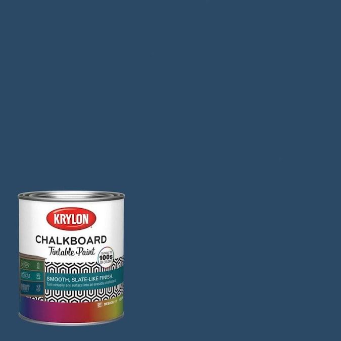 a blue paint can with the words krylon chalkboard in white on it