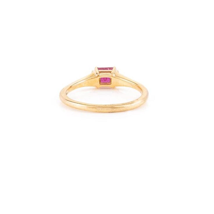 This is part of Chairish’s Fine Jewelry assortment.  Genuine Ruby Diamond Engagement Ring in 18K Gold featuring natural ruby of 0.5 carats and diamonds of 0.03 carats. The gorgeous handcrafted ring goes with every style. Ruby improves mental strength. Designed with cushion cut ruby set in center with diamonds that makes it a perfect fit to wear it on your occasion or style it with any of your basic outfit to give it a glam. This is a perfect Handmade Jewelry, Bridal Shower Gift, Valentine Gift, Fine Jewelry Pink Sapphire Cushion Cut Ring, Pink Sapphire Cushion Cut Fine Jewelry Ring, Pink Sapphire Cushion Cut Rings, Fine Jewelry Ruby Ring Cushion Cut For Gift, Pink Sapphire Cushion Cut Ring For Gift, Cushion Cut Pink Sapphire Ring Gift, Yellow Gold Pink Sapphire Rings With Single Cut Diamonds, Cushion Cut Pink Sapphire Rings, Ruby Cushion Cut Rings For Gift