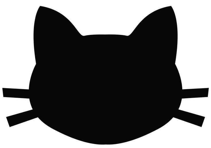 a black silhouette of a cat's head