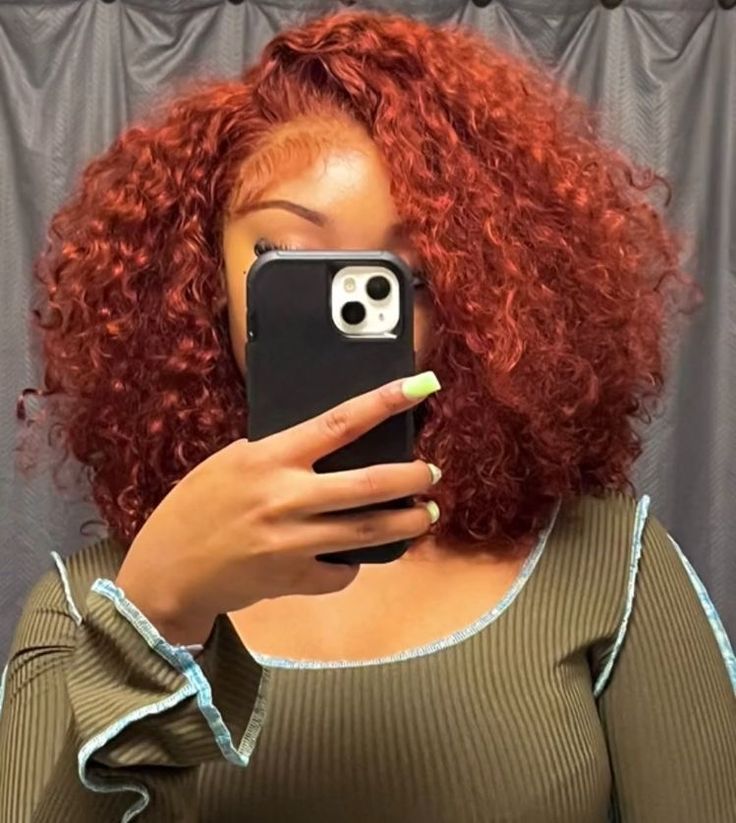 Natural Hair Dye Colors For Black Women, Ginger Black Women Hair, Red Ginger Curly Hair, Natural Hair Color Dye Ideas Black Women, Colors To Dye Your Hair Black Women Dark Skin, Red Hair On Natural Hair, Hair Color On Natural Hair Black Women, Copper Dyed Hair Black Women, Cute Hair Dye Ideas For Black Hair