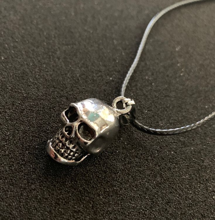 Skull Necklace & Pendant, Silver Skull Pendant, Skull Jewelry, Mexican Inspired Jewelry, Sugar Skull, Men Jewelry, Day of the Dead, Calavera Frida Kahlo Earrings, Mexican Jewelry, Skull Necklace, Affordable Gifts, Copper Metal, Silver Pendant Necklace, Jewelry Lover, Long Black, Gift For Yourself