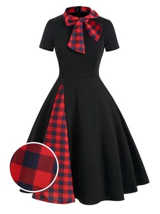 1950s dress – Page 2 – Retro Stage - Chic Vintage Dresses and Accessories Retro Plaid Dress For Picnic, Retro Plaid Dresses For Picnic, Fitted Vintage Plaid Dress, Retro Plaid Mini Dress, Fitted Retro Gingham Plaid Dress, Retro Fitted Gingham Plaid Dress, Plaid Dress For Fall Party, Plaid Dress For Party In Fall, Fitted Plaid Dress For Picnic