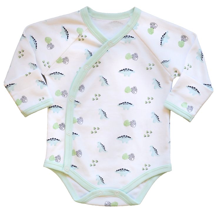 Long Sleeve Dino Print Onesie Kimono Onesie, Newborn Baby Bedding, Dino Print, Baby List, Baby Design, Girly Outfits, Stay Cool, Pima Cotton, Baby Fashion