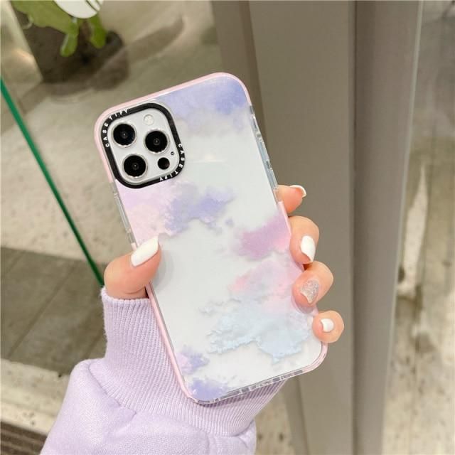 clear iphone 12 pro case Cloud Graffiti, Iphone 11 Colors, Painting Phone Case, Clouds Painting, Apple Types, Cloud Phone, Cloud Illustration, Graffiti Illustration, Colorful Clouds